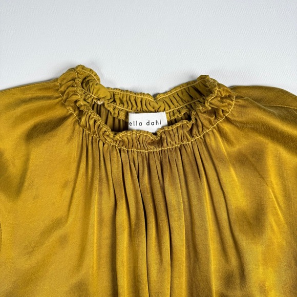 Bella Dahl Yellow Gold Long Sleeve Blouse Top Size Large - Picture 7 of 14